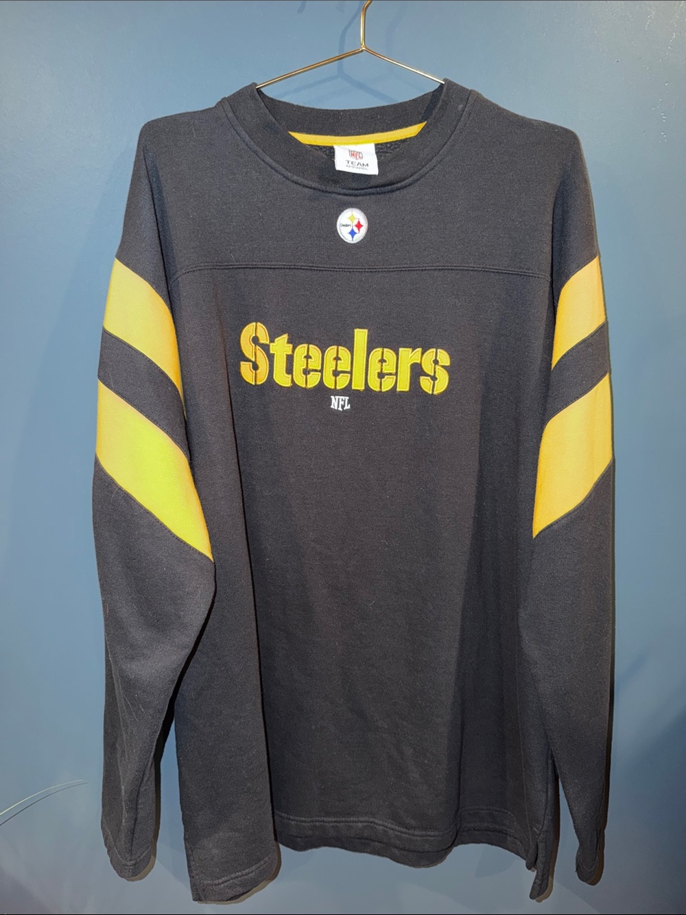 NFL Steelers Black and Yellow Crewneck Sweater